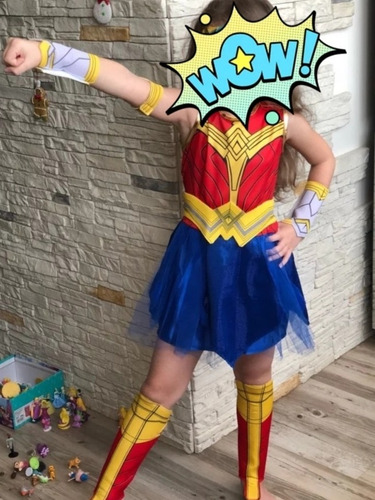 Imagen 3 de 3 de Disfraz Mujer Maravilla Para Niña Regalo Cumpleaños Navidad