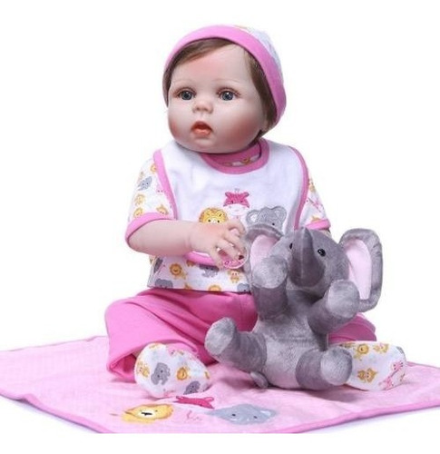 Boneca Reborn Bebê Reborn Silicone+elefante Brinde P Entrega