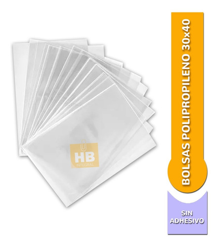Imagen 2 de 6 de Bolsas Polipropileno Transparente Cristal 30x40 Cm X100 Un
