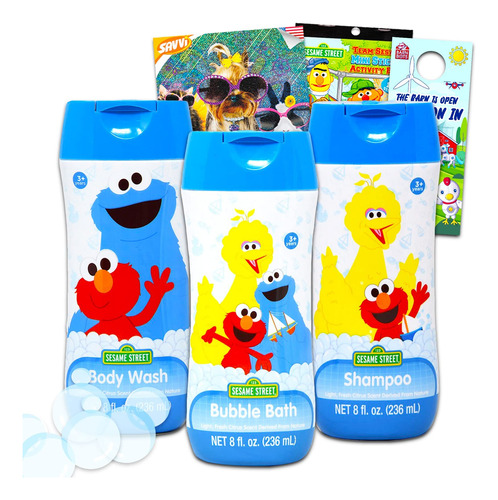 Sesame Street Bathom Para Niños Pequeños: Paquete De 6 Pc Co