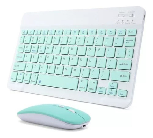 Kit Teclado + Mouse Bluetooth Compu Notebook Celular Pastel