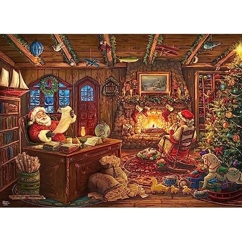 Kinkade Holiday - Santa Revisando Lista - Puzzle De 100...