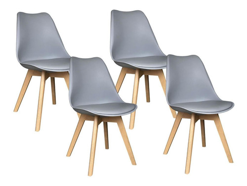 Kit 4 Sillas Eames Tulip Asiento Acolchado Minimalista