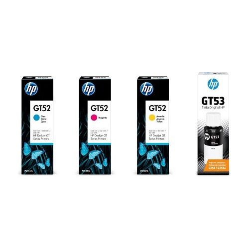 Combo Tinta Hp Gt53 Negro Y Gt52 Colores  Original