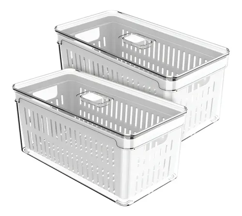 Kit 2 Organizadores De Geladeira Com Cesto 5 Litros Cozinha