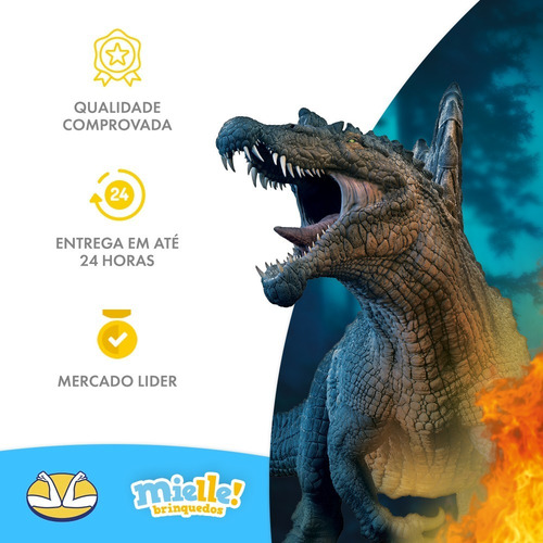 Imagem 6 de 6 de Dinossauro Espinossauro Verde Jurassic Brinquedo Mielle