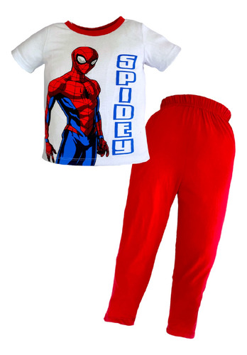 Conjunto Algodón Pantalon Y Playera Spiderman Marvel