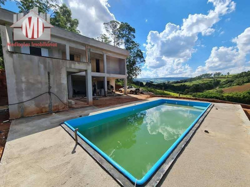 Linda Chácara Com 3 Dormitórios, Piscina, Jardim, Bairro Estruturado, À Venda, 1120 M² Por R$ 490.000 - Rural - Socorro/sp - Ch0914