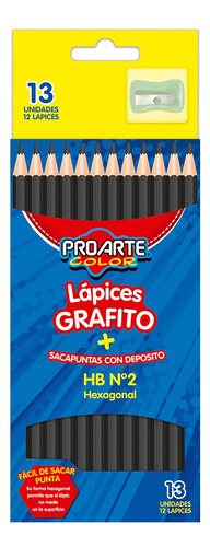 Lápices Grafitos Proarte Hexágonal No2 Hb Caja 12 Unidades