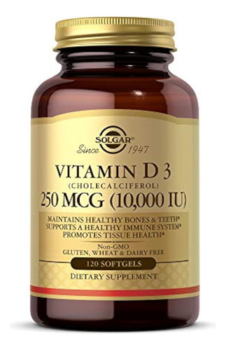 Solgar Vitamina D3 (colecalciferol) 250 Mcg (10,000 Ui), 120