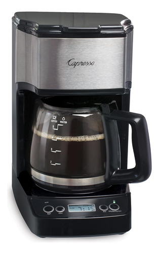 Capresso - Cafetera Mini Drip Para 5 Tazas, Color Negro Y A.