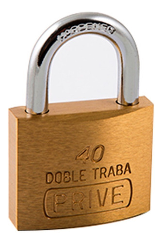 Candado De Bronce Macizo De 40mm Doble Traba Prive 701