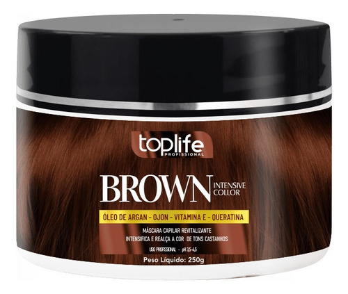 Kit Tintura Toplife Profissional  Máscara capilar tonificação tom brown para cabelo