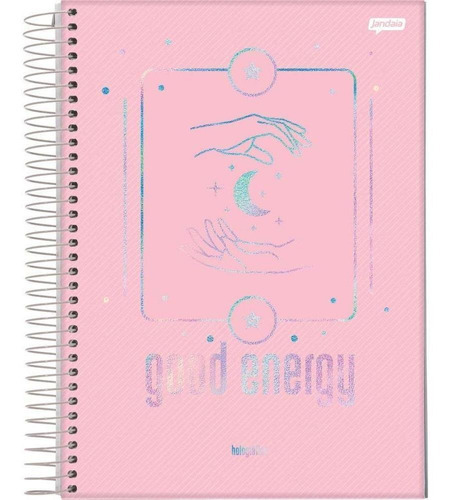 Caderno 01x1 Capa Dura Holográfica 80fls Pacote Com 04