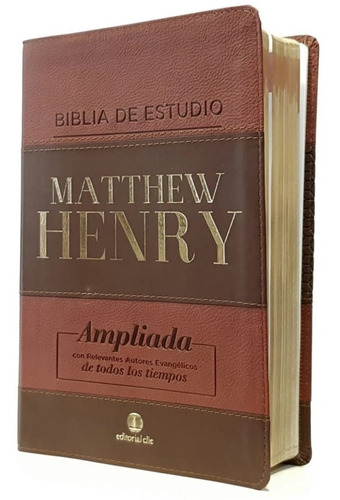 Biblia De Estudio Matthew Henry Ampliada Piel Italiana Lujo 