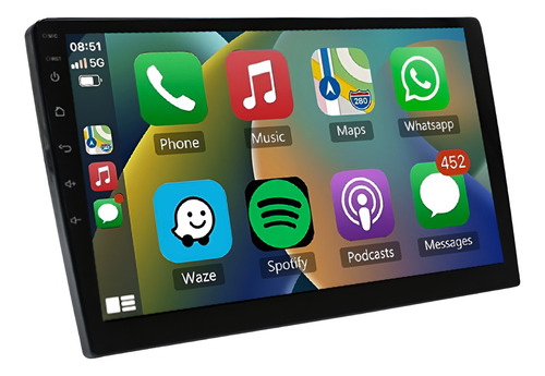 Multimídia Carplay Android 9 2din Ahd Espelhamento Sem Fio