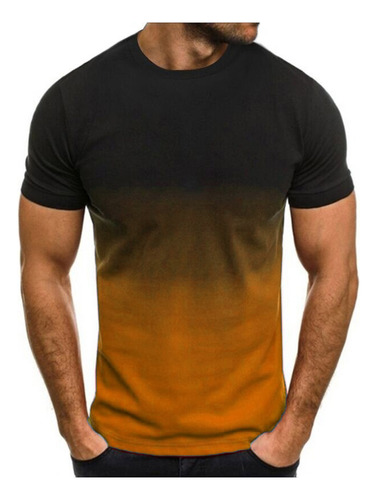 Camiseta En Forma De U Para Hombre, Delgada, De Colores Cont