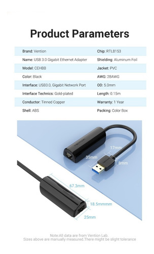 Imagen 8 de 8 de Adaptador Usb 3.0 A Rj45 (red) Gigabit