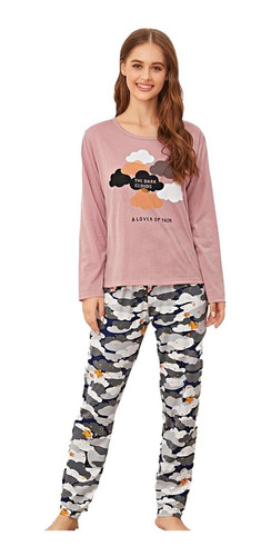 Pijama Shein Estampado De Nubes Ref.3953