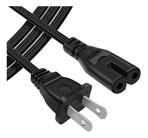 Cable De Ca De 2 Clavijas De 6 Pies De Alimentación De Pared