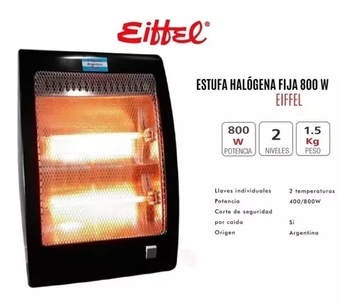 Calefactor Electrico Estufa Electrica Spica Sp-1620 Halogena Color