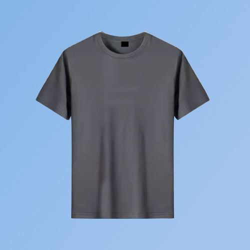 Playera Deportiva Ajustada De Manga Corta Gris Oscuro A La M