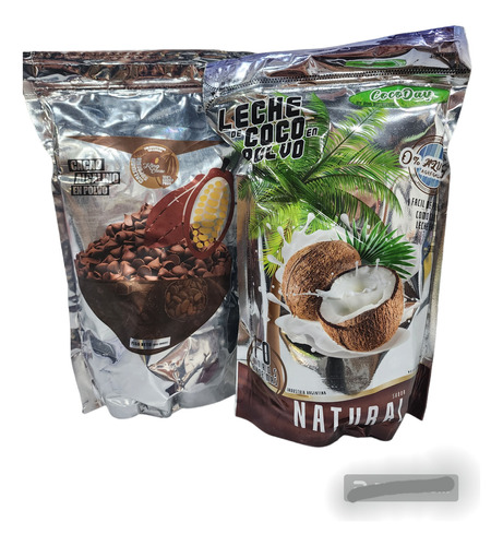  Leche De Coco 1 Kg + Cacao Alcalino Polvo 1 Kg Importado 