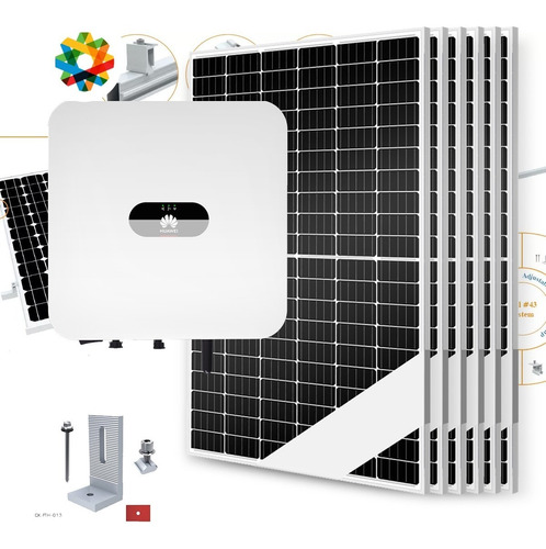 Kit Solar #05 3kw/h - 3ktl Trifásico On-grid Techo De Chapa