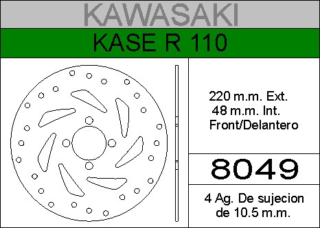 Disco Freno Hd Delantero Kawasaki Kase R 110