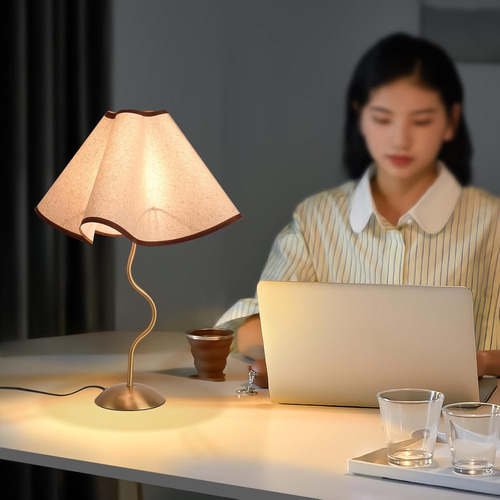 Lámpara De Mesita De Noche Dorada Para Dormitorio, Lámparas