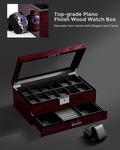 Anwbroad Estuche De 12 Relojes Para Hombre Caja De Reloj ...
