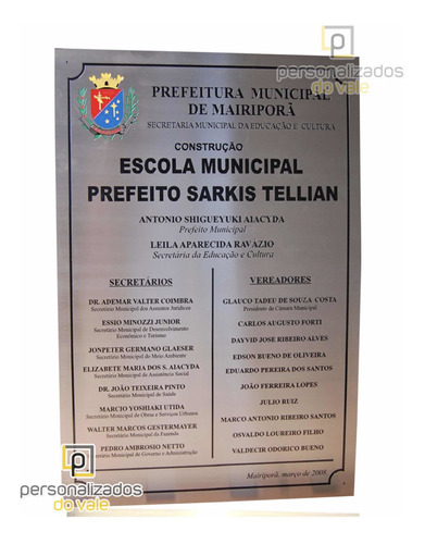 Placa De Inauguração