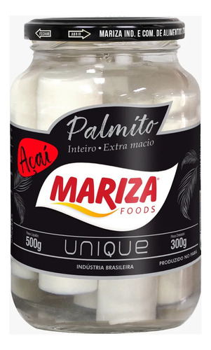 Kit C/15Und Palmito Açaí Inteiro Mariza Unique 300g