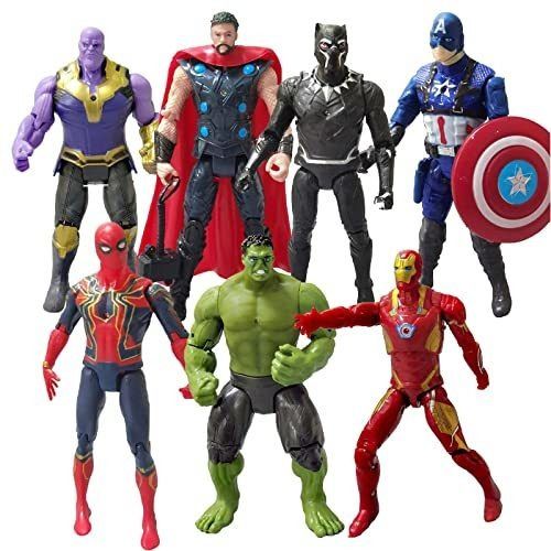 7 Pcs Marvel Avengers Jugo De Juguete Figuras De Pn69w