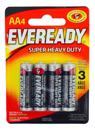 Pilas Eveready Aa Pack X 4 Origen Brasil