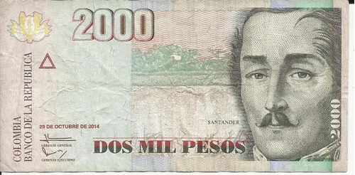 Colombia 2000 Pesos 29 Octubre 2014