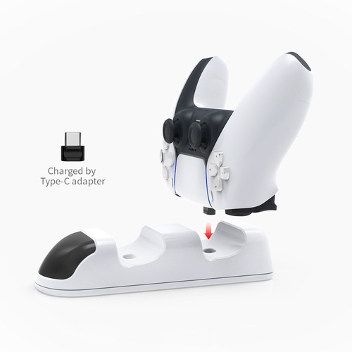 Imagen 3 de 10 de Cargador Joystick Ps5 Dual Doble Usb-c Led Indicador Dobe