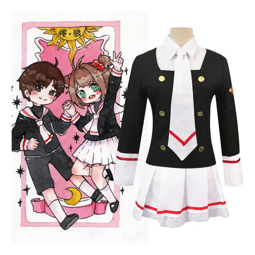 Tarjeta Captor De Ropa De Cosplay Niñas Uniforme Escolar Cos