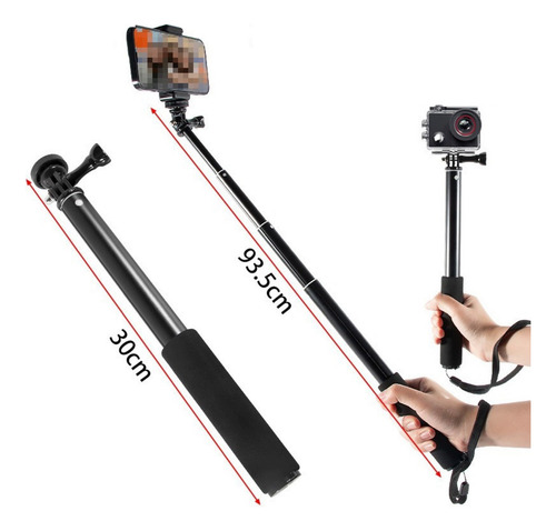 Monopod Selfie Stick Aluminio Compatible Con Gopro Sport Cam