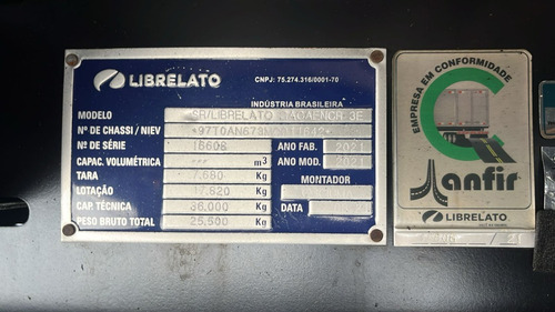 Carreta Sr Graneleiro Librelato Ls 2021 Branco Sem Pneus