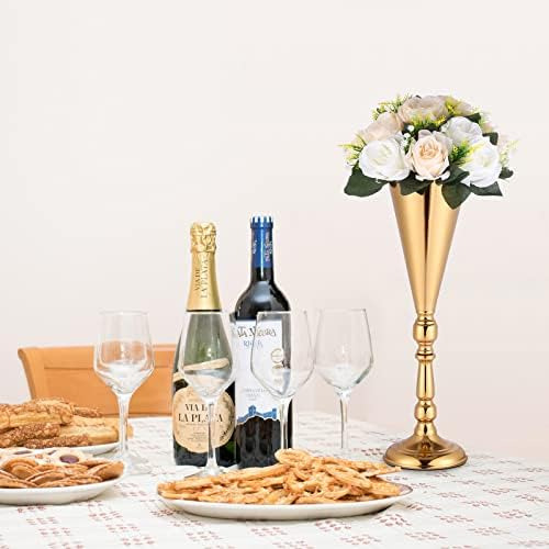 Rozrety 10 Piezas Florero Dorado Centros De Mesa De Boda Par