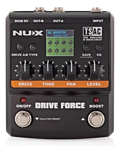 Pedal Nux Drive Force - Fuzz Overdrive Distorsion Booster