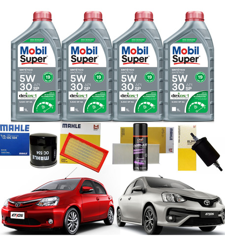 Kit Troca Óleo Completa Etios 1.3 E 1.5 2017 2018 2019 2020 