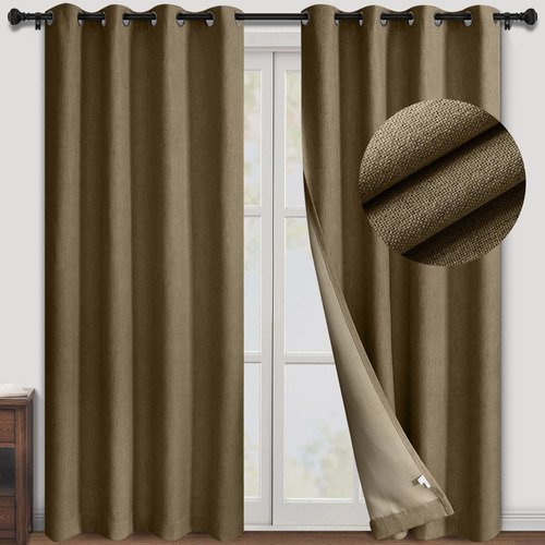 Linen Blackout Curtains  Room Darkening Curtains 96 Inc...