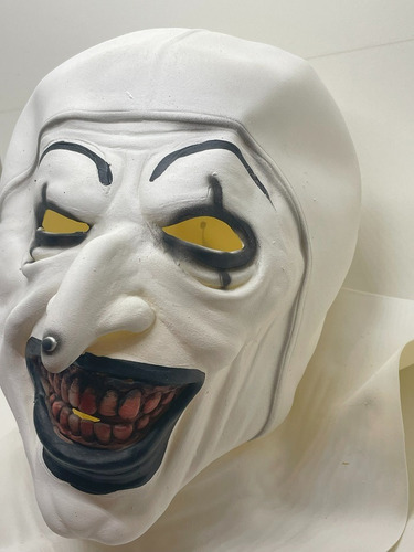 Máscara de payaso Pagliacci Terrifier Art The Clown Opera, color blanco
