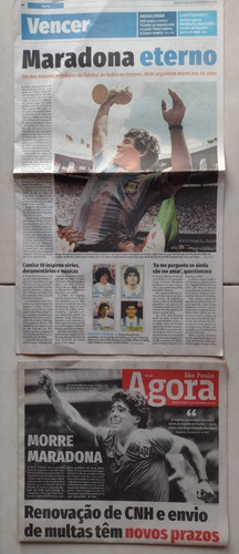 Diario Agora De San Pablo Brasil Por La Muerte De Maradona