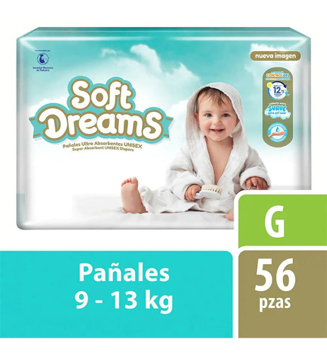 Pañales Soft Dreams Unisex Etapa 4 Talla Grande 56 Pañales