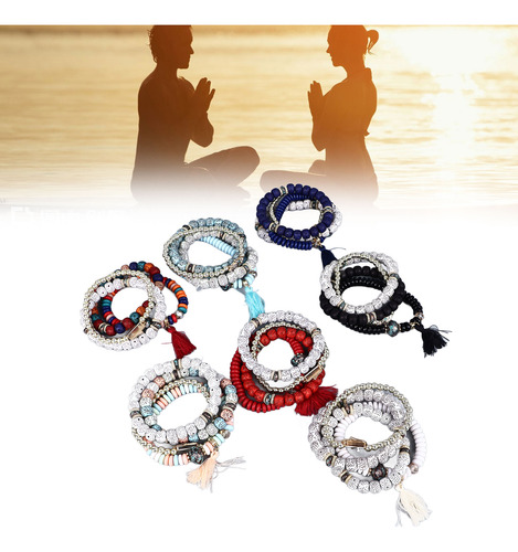 Pulseira Colorida Com Miçangas Para Mulheres