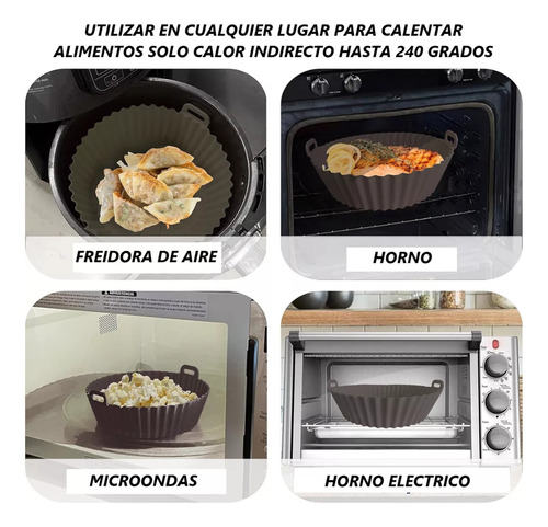 Bandeja Molde Silicona Freidora De Aire Airfrayer Redonda Según Stock