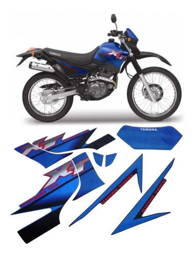 Kit Adesivos Yamaha Xt225 2002 Azul Perolizado 00831